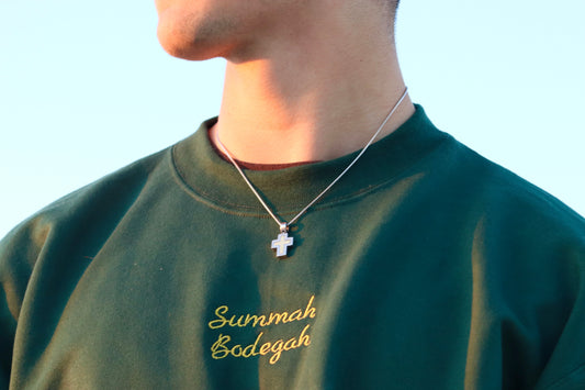 Forest Green "Summah Bodegah" Embroidered Crewneck