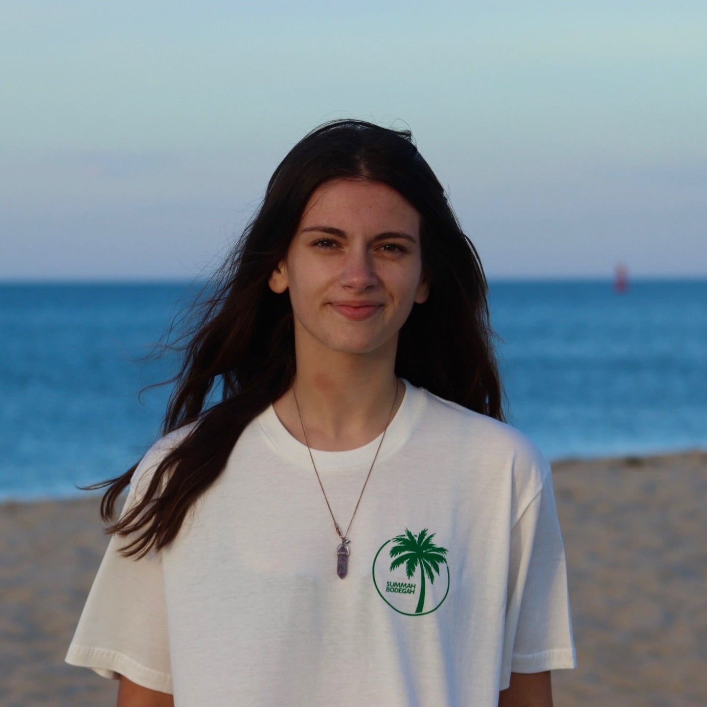 "Make More Smiles" Creme/Green Tee